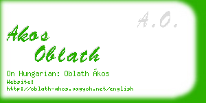 akos oblath business card