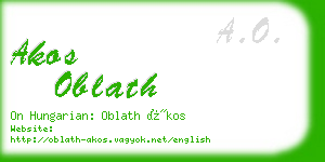 akos oblath business card